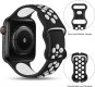 (image for) Black & White Apple Silicone Sport Bands 38mm 40mm 41mm Breathable Replacement Strap