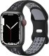 (image for) Black & Dark Gray Apple Silicone Sport Bands 42mm 44mm 45mm 49mm Breathable Replacement Strap