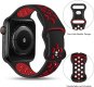 (image for) Black & Red Apple Silicone Sport Bands 38mm 40mm 41mm Breathable Replacement Strap