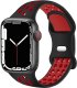 (image for) Black & Red Apple Silicone Sport Bands 42mm 44mm 45mm 49mm Breathable Replacement Strap Small