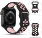 (image for) Black & Pink Apple Silicone Sport Bands 38mm 40mm 41mm Breathable Replacement Strap