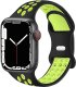 (image for) Black & Green Apple Silicone Sport Bands 38mm 40mm 41mm Breathable Replacement Strap