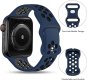 (image for) Midnight Blue & Black Apple Silicone Sport Bands 42mm 44mm 45mm 49mm Breathable Replacement Strap Small