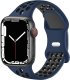 (image for) Midnight Blue & Black Apple Silicone Sport Bands 38mm 40mm 41mm Breathable Replacement Strap