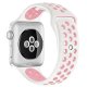 (image for) White & Pink Apple Silicone Sport Bands 38mm 40mm 41mm Breathable Replacement Strap Small