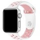 (image for) White & Pink Apple Silicone Sport Bands 42mm 44mm 45mm 49mm Breathable Replacement Strap Small