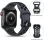 (image for) Black & Black Apple Silicone Sport Bands 38mm 40mm 41mm Breathable Replacement Strap