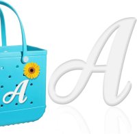 (image for) A - Letter Monogram Charm for Our Beach Bags Jumbo Charms Compatible for bogg, Simply Southern