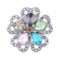 (image for) Snap Jewelry Large CZ -Five Petals Multi-color Flower