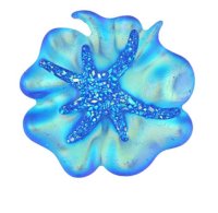 (image for) Snap Jewelry Iridescent Resin - Hibiscus Flower Light Blue