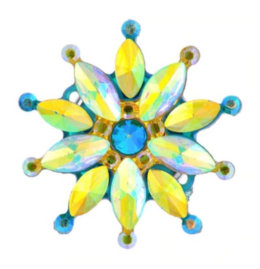 (image for) Snap Jewelry Resin Rhinestone Flower - AB Blue - Click Image to Close