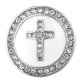 (image for) Snap Jewelry 18-20mm Enamel Cross White & Clear Halo