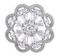 (image for) Snap Jewelry Large CZ - Pave 3D Flower Clear