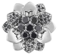 (image for) Snap Jewelry Large CZ - 3D Flower Black