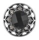 (image for) Snap Jewelry 18-20mm Rhinestone Faceted Flower Black