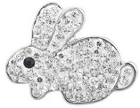 (image for) Snap Jewelry Rhinestone - Easter White Bunny Rabbit