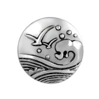 (image for) Snap Jewelry Metal - Ocean Waves Seagull