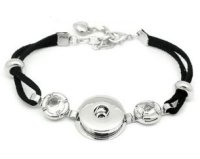 (image for) Snap Jewelry Bracelet Leather CZ - Black