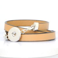 (image for) Snap Jewelry Bracelet Leather Wrap - Tan