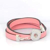 (image for) Snap Jewelry Bracelet Leather Wrap - Light Pink