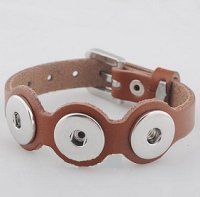 (image for) Snap Jewelry Bracelet Leather Buckle - Spicy Brown