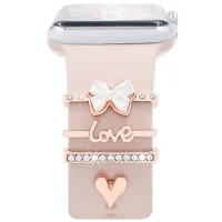 (image for) Love of Bow Watch Band Charm Set Rose Gold Tone Compatible with all Apple Watch Series