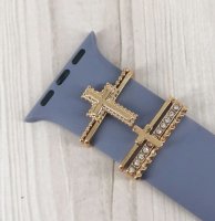 (image for) Cross Watch Band Charm Set Gold Tone Compatible with all Apple Watch Series