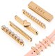 (image for) Love of Pearl Heart Watch Band Charm Set Rose Gold Tone Compatible with all Apple Watch Series