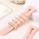 (image for) Love of Pearl Heart Watch Band Charm Set Rose Gold Tone Compatible with all Apple Watch Series