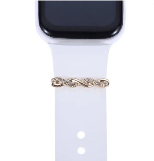 (image for) Braided Infinity Rhinestone Watch Band Slider Charm Compatible with all Apple Watch Series - Click Image to Close