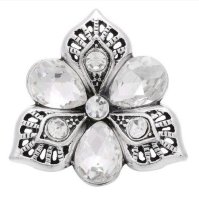 (image for) Snap Jewelry Rhinestone - Flower 3 Stone Petals Clear