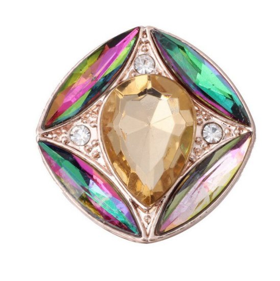 (image for) Snap Jewelry Rhinestone Rainbow Mystic Topaz Rose Gold Base - Click Image to Close