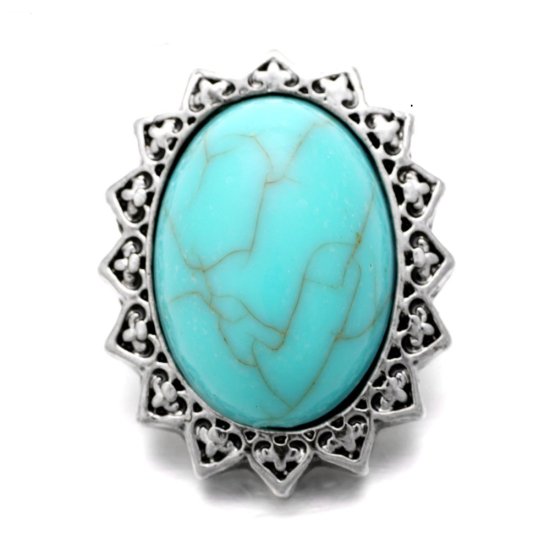 (image for) Snap Jewelry Gemstone - Turquoise Oval - Click Image to Close