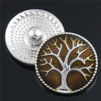 (image for) Snap Jewelry Enamel Tree of Life Brown