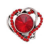 (image for) Snap Jewelry Rhinestone Red Double Heart