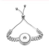 (image for) Snap Jewelry Adjustable Slider Bracelet Rhinestone CZ Halo