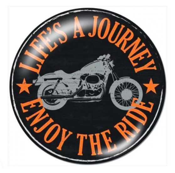 (image for) Snap Glass Jewelry Life is a Journey the Enjoy Rider Biker - Click Image to Close